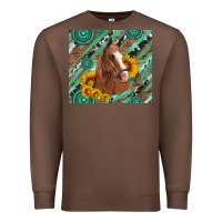 Chestnut western horse with gemstone and sunflower Premium Sweatshirt - Artiststas