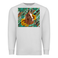 Western Horse With Gemstone And Sunflower Premium Sweatshirt | Teevron