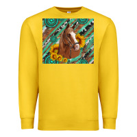 Lemon western horse with gemstone and sunflower Premium Sweatshirt - Artiststas