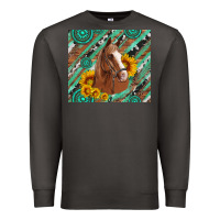 Smoke western horse with gemstone and sunflower Premium Sweatshirt - Artiststas