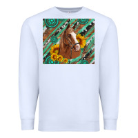 White western horse with gemstone and sunflower Premium Sweatshirt - Artiststas