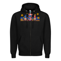 Black usa gnome libbey cup Zipper Hoodie - HRA Design Shop