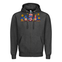 Charcoal Heather usa gnome libbey cup Zipper Hoodie - HRA Design Shop