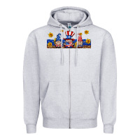 Heather Grey usa gnome libbey cup Zipper Hoodie - HRA Design Shop