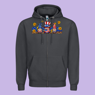 Usa Gnome Libbey Cup Zipper Hoodie Designed By Hra Design Shop