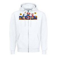White usa gnome libbey cup Zipper Hoodie - HRA Design Shop