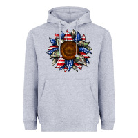 Heather Grey sunflower american flag Heavyweight Hoodie - JahusDesignShop