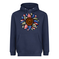 Navy sunflower american flag Heavyweight Hoodie - JahusDesignShop
