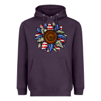 Plum sunflower american flag Heavyweight Hoodie - JahusDesignShop