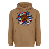 Toasted Coconut sunflower american flag Heavyweight Hoodie - JahusDesignShop