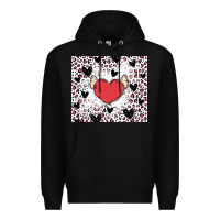 Black valentine's day hearts Premium Hoodie - MaliasSmallBusiness