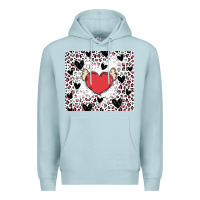 Blue Mist valentine's day hearts Premium Hoodie - MaliasSmallBusiness
