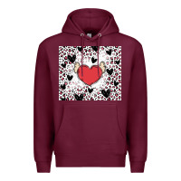 Burgundy valentine's day hearts Premium Hoodie - MaliasSmallBusiness
