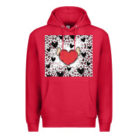 Cardinal valentine's day hearts Premium Hoodie - MaliasSmallBusiness