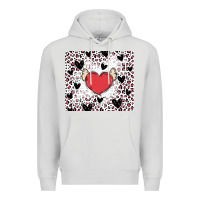 Dove Grey valentine's day hearts Premium Hoodie - MaliasSmallBusiness