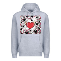 Heather Grey valentine's day hearts Premium Hoodie - MaliasSmallBusiness