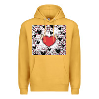 Mustard valentine's day hearts Premium Hoodie - MaliasSmallBusiness