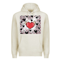 Oatmeal Heather valentine's day hearts Premium Hoodie - MaliasSmallBusiness