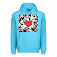 Ocean Blue valentine's day hearts Premium Hoodie - MaliasSmallBusiness