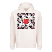 Pale Pink valentine's day hearts Premium Hoodie - MaliasSmallBusiness