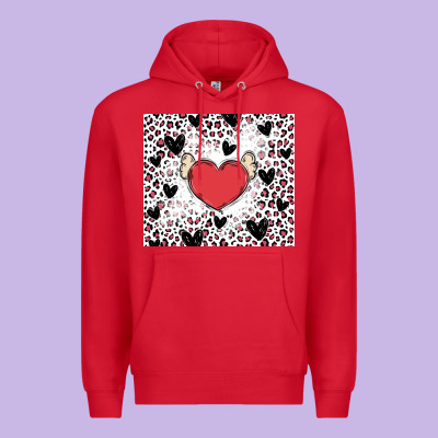 Valentine's Day Hearts Premium Hoodie Designed By Maliassmallbusiness