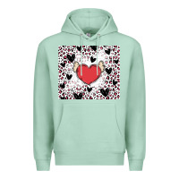 Seafoam valentine's day hearts Premium Hoodie - MaliasSmallBusiness