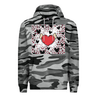 Slate Camo valentine's day hearts Premium Hoodie - MaliasSmallBusiness