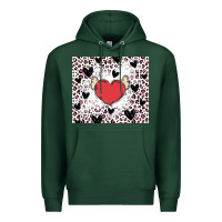 Sports Green valentine's day hearts Premium Hoodie - MaliasSmallBusiness