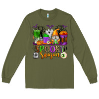 Army Green Spooky Season Coffee Cups Long Sleeve Tee - texasbilliewilder