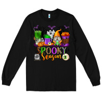 Black Spooky Season Coffee Cups Long Sleeve Tee - texasbilliewilder