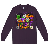Plum Spooky Season Coffee Cups Long Sleeve Tee - texasbilliewilder