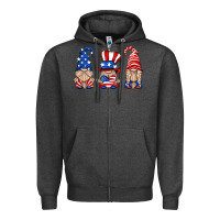 Charcoal Heather usa gnome Zipper Hoodie - HRA Design Shop