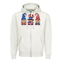Oatmeal Heather usa gnome Zipper Hoodie - HRA Design Shop
