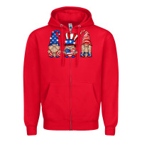 Red usa gnome Zipper Hoodie - HRA Design Shop