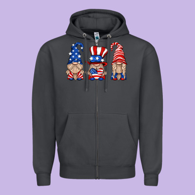 Usa Gnome Zipper Hoodie Designed By Hra Design Shop