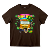 Chocolate Brown st. patricks day school bus Heavy Core Tee - SublimationCraftShop