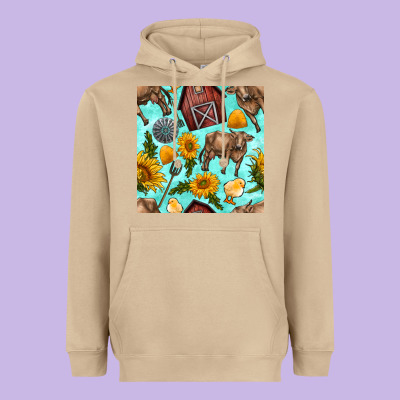 Farm Seamless Pattern Heavyweight Hoodie Designed By Bundleandbundleshop