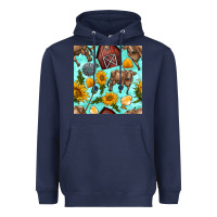 Navy farm seamless pattern Heavyweight Hoodie - BundleAndBundleShop