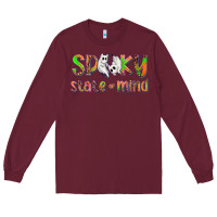 Burgundy Spooky State of Mind Long Sleeve Tee - texasbilliewilder