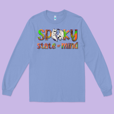 Spooky State Of Mind Long Sleeve Tee Designed By Texasbilliewilder