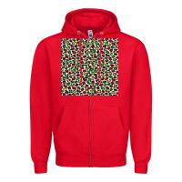 Red christmas leopard Zipper Hoodie - FaDigitalArtStudio