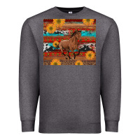 Charcoal Heather western horse and sunflowers cowhide leopard with aztec Premium Sweatshirt - Artiststas