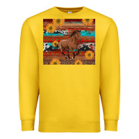Lemon western horse and sunflowers cowhide leopard with aztec Premium Sweatshirt - Artiststas
