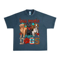 Midnight Navy less people more dogs Urban Heavy Tee - texasbilliewilder