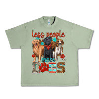 Oil Green less people more dogs Urban Heavy Tee - texasbilliewilder