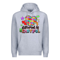 Heather Grey Different is beautiful Premium Hoodie - NancyCooperArtShop