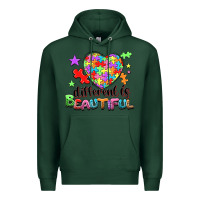 Sports Green Different is beautiful Premium Hoodie - NancyCooperArtShop