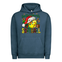 Pigment Midnight Navy santa's favorite softball bbs Urban Hoodie - BundleAndBundleShop