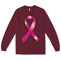 Burgundy breast cancer ribbon Long Sleeve Tee - RanaPortraitStore