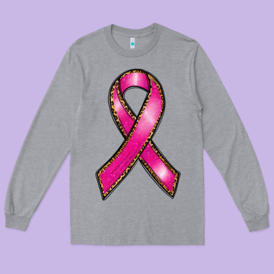 Breast Cancer Ribbon Long Sleeve Tee Designed By Ranaportraitstore